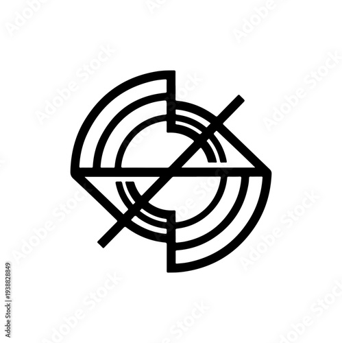 Modern Minimalist Target Scope Icon Design