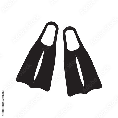 flippers vector icon on white background 