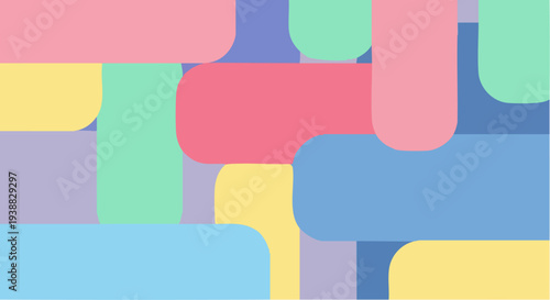 Abstract Colorful Rounded Rectangles Pattern Background.