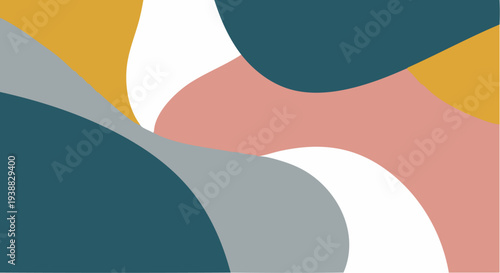 Abstract Organic Shapes Flowing Color Blocks Background.