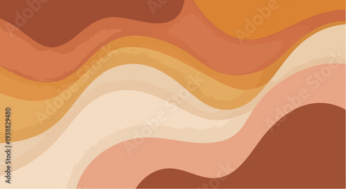 Abstract Wavy Layers of Earth Tones Background.