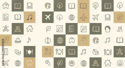 Collection of Diverse Icons Representing Various Concepts and Objects.