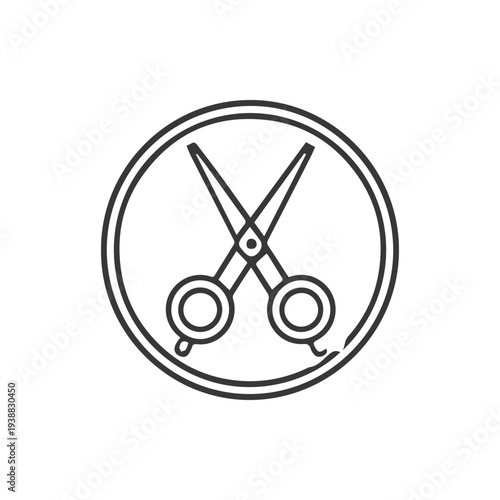 Simple Stylist Scissors Symbol Vector For Barbershop Or Hair Salon