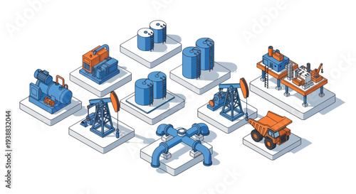 Isometric Oil and Gas Industry Equipment Collection.