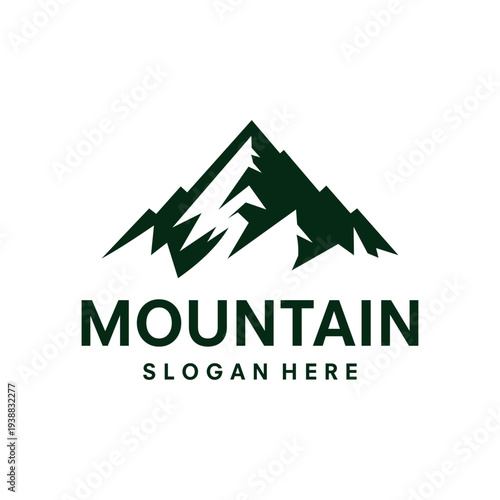 mountains peak logo design template illustration vector