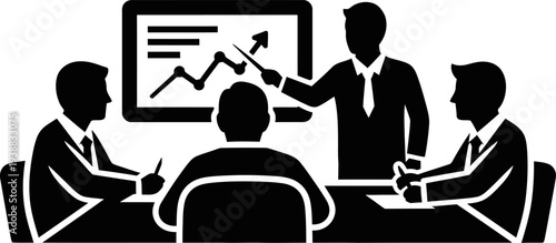 Business leader giving presentation with growth chart