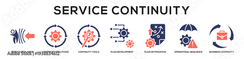 Glyphcolor - Service Continuity web banner icon vector illustration concept