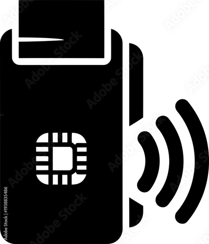 Electronic card reader with chip technology and contactless signal