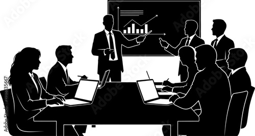 Executive presenting business analytics to a board