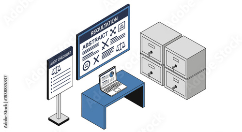 Office Equipment Filing Cabinet Computer Monitor.