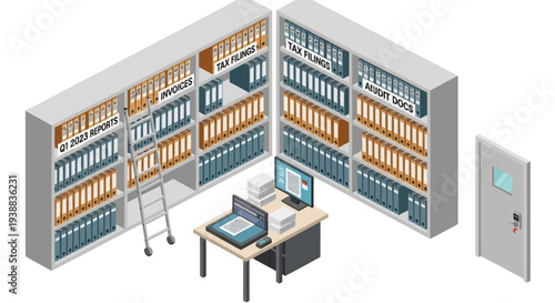 Server Room with Computer and Storage.