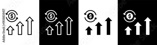 investment return  white icon set design