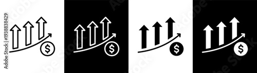 revenue icon set multiple style collection