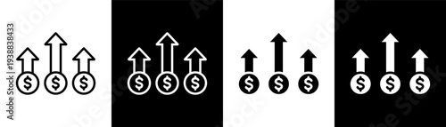 investment white icon set design