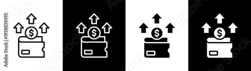 expenses white icon set design