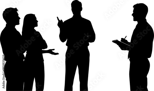 Professional group discussion with note taking