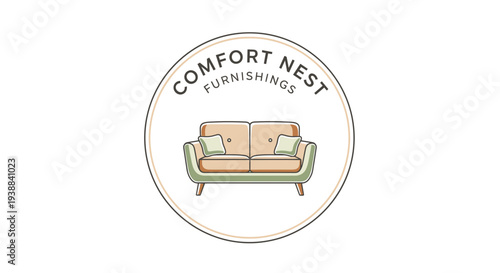 Comfort Nest Furnishings Sofa Logo Design.
