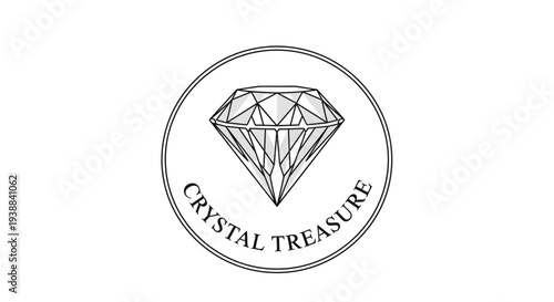 Diamond Illustration with Crystal Treasure Text.