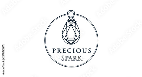 Diamond Jewel Icon Simple Line Art Design.