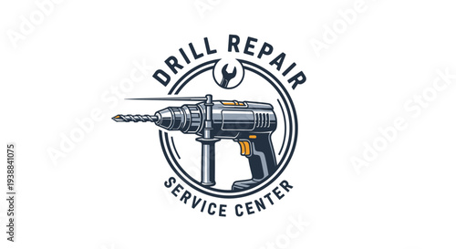 Drill Repair Service Center Logo Design.
