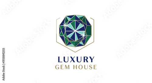 Luxury Gem House Logo Design Element.