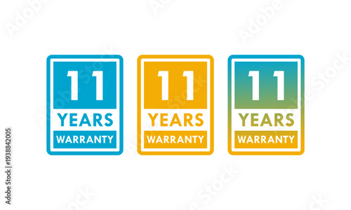 11 years and lifetime warranty label template illustration