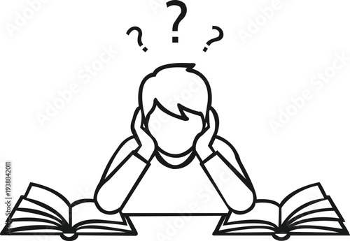 Silhouette of a student studying late at night