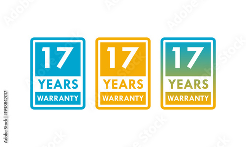 17 years and lifetime warranty label template illustration