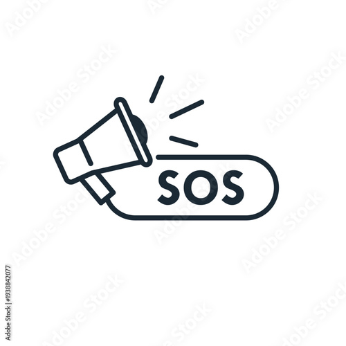 SOS icon design logo template illustration