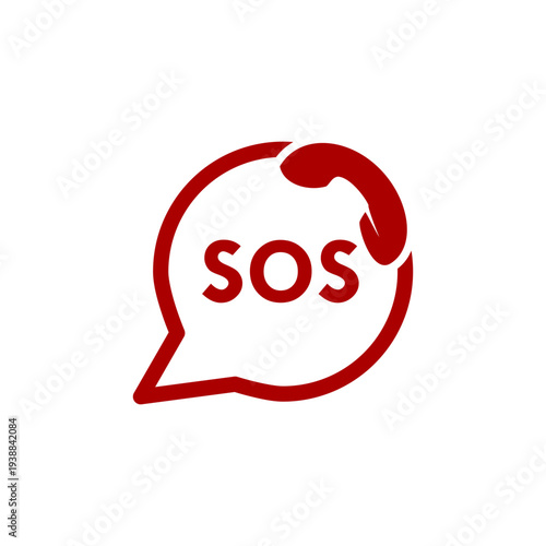 SOS icon design logo template illustration