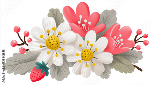 bouquet of white flowers on white background 