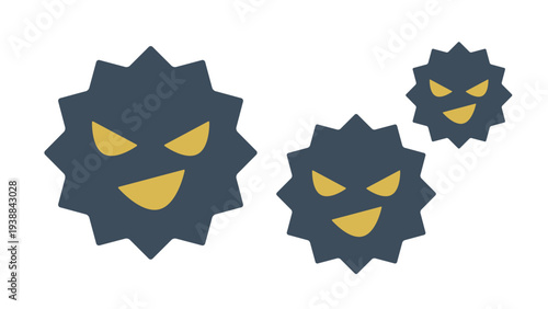 Computer Virus with grinning face