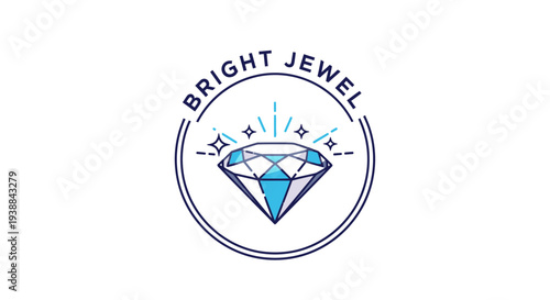 Bright Jewel Diamond Logo Design Illustration.