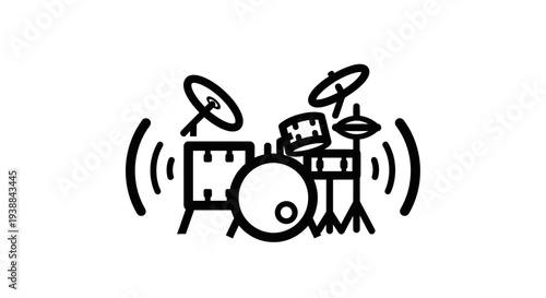 Drum Set Musical Instrument Illustration.