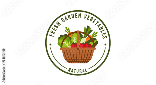Fresh Garden Vegetables in Basket Logo.