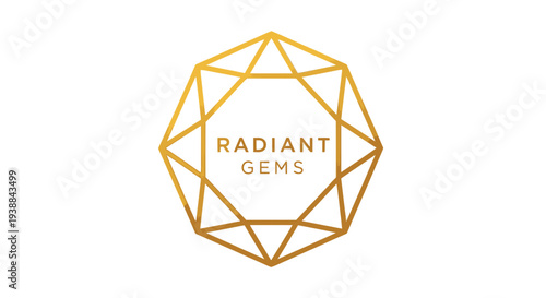 Golden Geometric Logo with Radiant Gems Text.