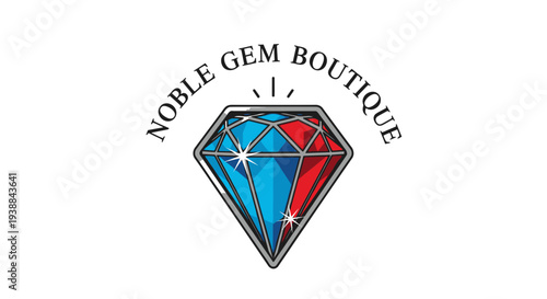 Multicolored Diamond Gemstone Jewelry Logo Design.