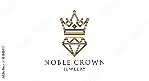 Noble Crown Jewelry Logo Design Element.
