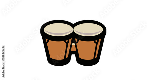 Pair of Bongo Drums Illustration.