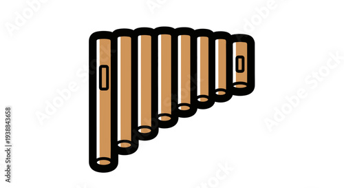 Pan Flute Musical Instrument Illustration.