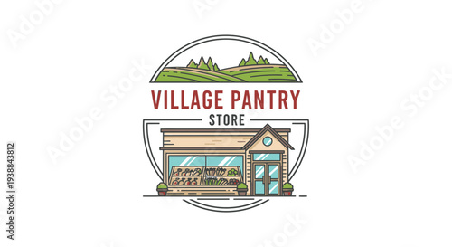 Village Pantry Store Logo Design Illustration.