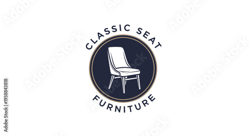White Chair Logo Design Element.