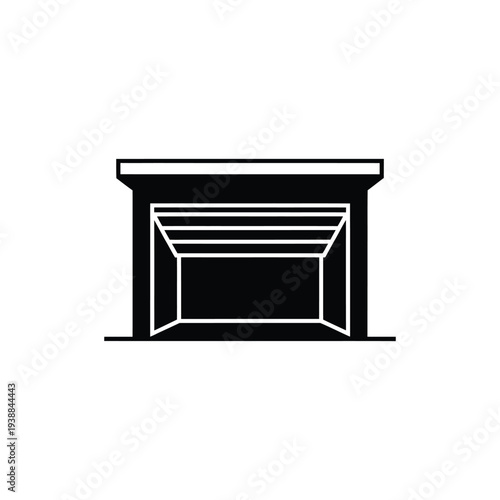 Black and white of a fireplace hearth mantel firebox
