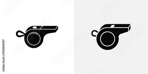 Black and white of two whistles sports referee