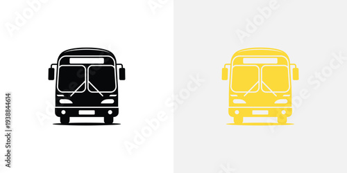Black and yellow bus on white background vehicle transportation