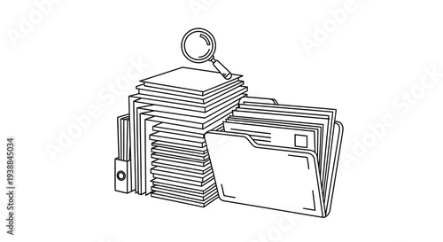 Detailed illustration of hanging file folders with labels and tabs.