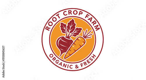 Beetroot and Carrot Logo Design Element.