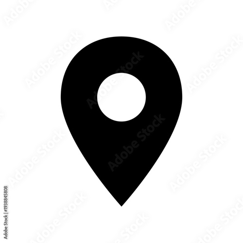 Black Map Location Pin Icon Navigation Symbol