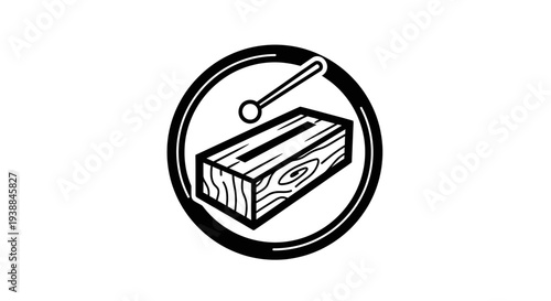 Gavel and Sound Block Icon.