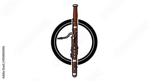 Illustration of a Bassoon Musical Instrument.
